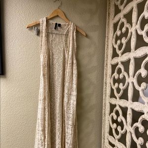 FULL TILT|Tan Vest|Knit top|Full length Cardigan